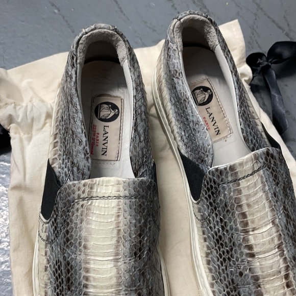 Lanvin Grey Blue Beige Python Keds Sneakers - Picture 16 of 17